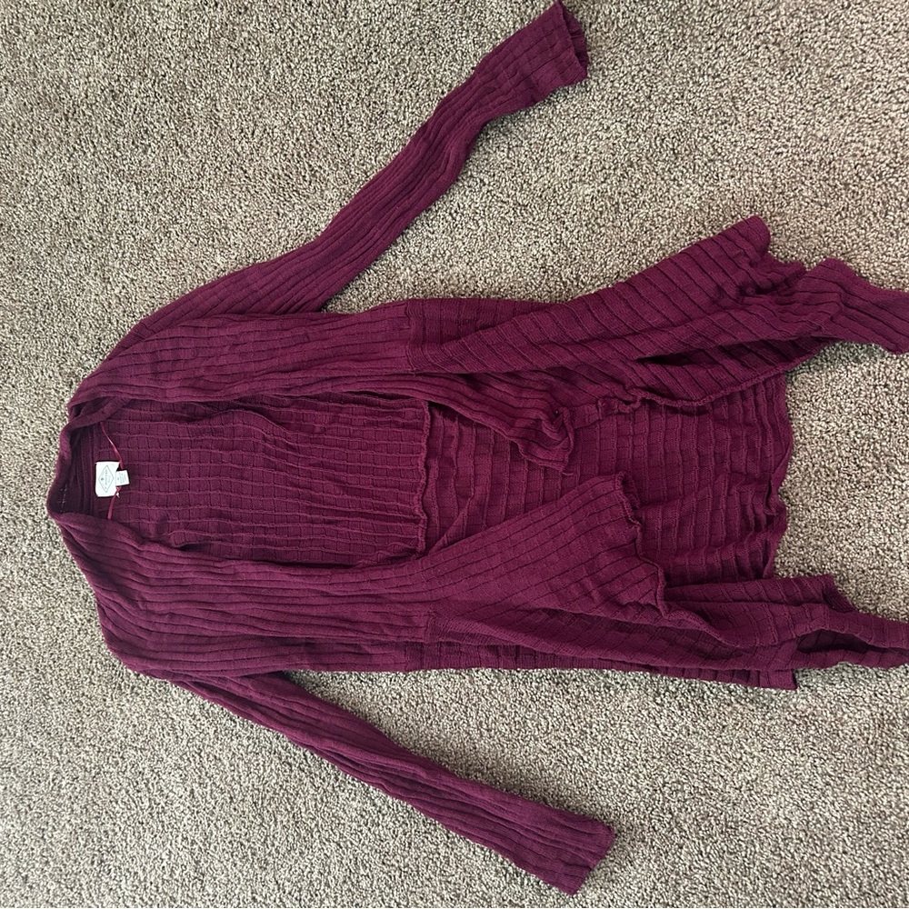 Ribbed Purple Cardigan